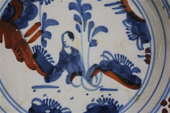 A pair of Delft plates, c.1700